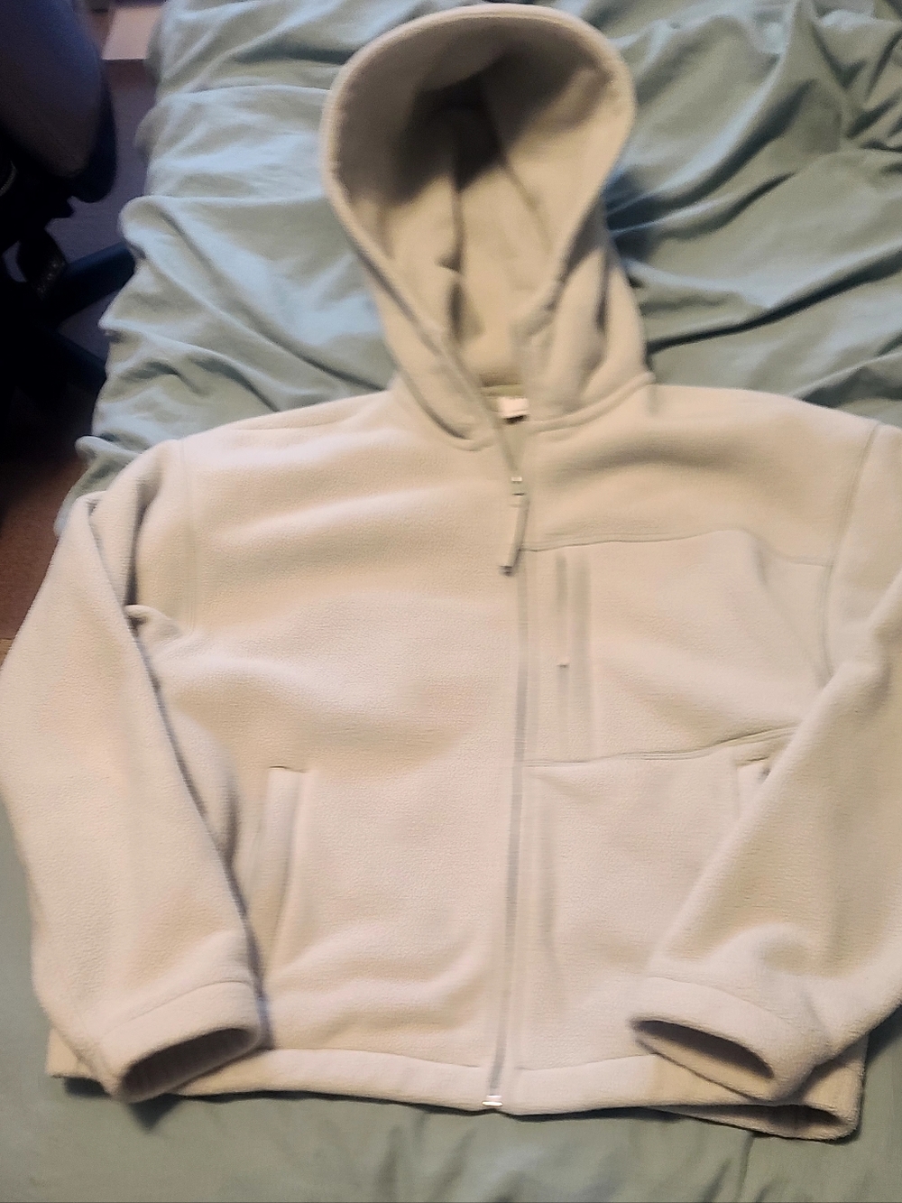 TNA Light Sage Fleece Zip Hoodie